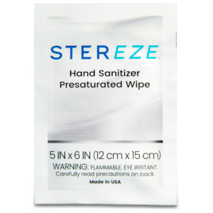 Stereze STHS1W Stereze Hand Sanitizer, Individual Foil Wipes, 5" x 6", 50/Box