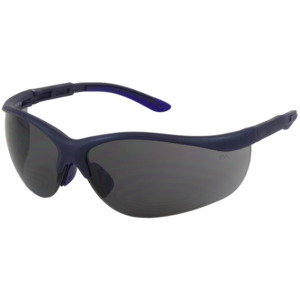 Bouton Optical 250-21-0101 Hi-Voltage AC Semi-Rimless Safety Glasses, BL/GY Lens, Anti-Scratch