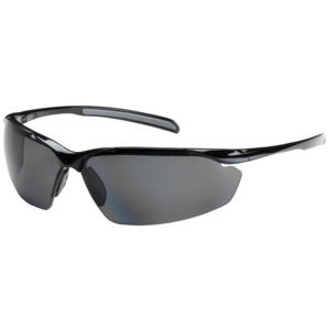 Bouton Optical 250-33-0041 Commander Safety Glasses, Semi-Rimless, Gloss BK/Pol. BY Lens, Anti-Scratch