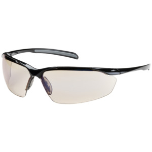 Bouton Optical 250-33-0226 Commander Safety Glasses, Semi-Rimless, Gloss BK, I/O BL Lens, Anti-Scratch/Fog