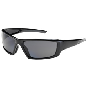 Bouton Optical 250-47-0021 Sunburst Full Frame Safety Glasses, BK/GY Lens, Anti-Scratch/Fog