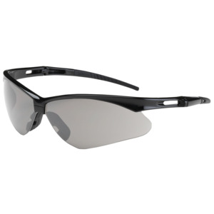 Bouton Optical 250-AN-10551 Anser Safety Glasses, Semi-Rimless, BK/LT GY Lens, FogLess 3Sixty