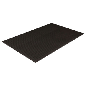 Crown Matting T6 W023BK Tuff-Spun Anti-Fatigue Mat, Rib-Surface, Black, 5/8" Thick, 2' x 3'
