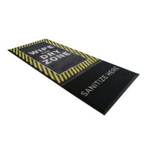 M+A Matting 8352037160 StepWell™ Sanitizing Indoor Floor Mat with Yellow Border