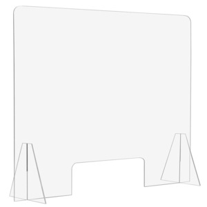 BenchPro GFPA1824 Free Standing Sneeze Guard with Pass Through 18" L x 24" H