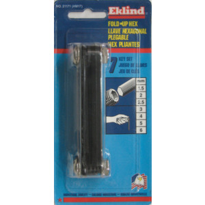 Eklind 21171 Metric Fold-up Hex Key Set, 7 keys