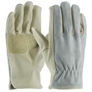 Maximum Safety 122-169/S Glove, Leather Drivers Style, Anti-Vibration, Shock Absorb, Beige, Small