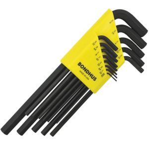 Bondhus 12344 15 Hex Key Set Short .028"-3/8"