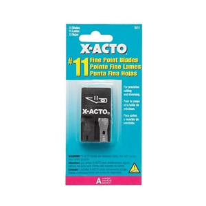 X-Acto X411 #11 Classic Fine Point Blades with Safety Dispenser, 15/Dispenser