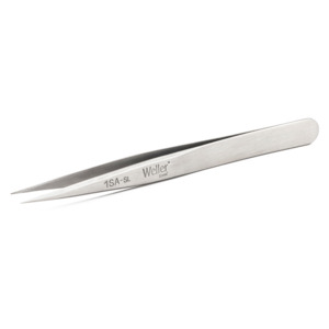 Weller-Erem 1SASL Tweezers, Anti-Acid Non-Mag, Very Fine, Straight, Stainless Steel, 4.724"
