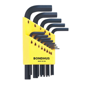 Bondhus 12237 L-Key Set, Inch, Short-Arm, 13 pc. 0.050-3/8"