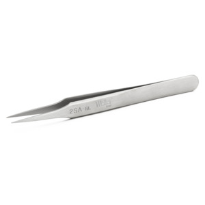Weller-Erem 2SASL Tweezers, Style 2, Medium, Fine, Straight, Stainless Steel, 4.528"