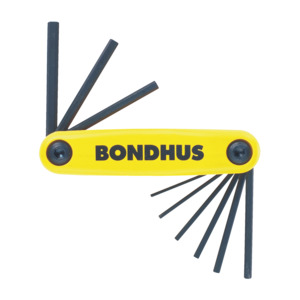 Bondhus 12589 9-Piece Fold-Up Hex Key Set Inch, 5/64 - 1/4"