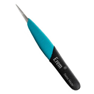 Weller-Erem EOODSA Tweezers, Ergonomic Straight Precisions, Fine, Straight, Stainless Steel, 4.75"