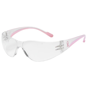 Bouton Optical 250-11-0900 Eva Petite Safety Glasses, Rimless, CL-PK/CL Lens, Anti-Scratch