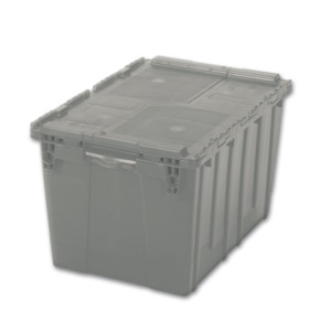 Lewis Bins FP143 Attached Lid Container, Grey, 21.9" x 15.2" x 9.3"