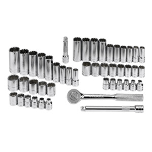 SK Hand Tools 94547-12 47 Piece 3/8" Drive 12 Point Standard and Deep Fractional and Metric Socket Set