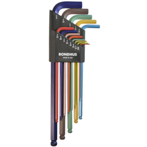 Bondhus 69637 13-Pc ColorGuard™ Ball End L-Wrench Set SAE