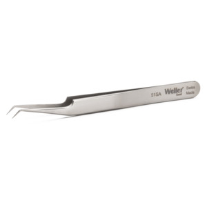 Weller-Erem 51SA Tweezers, Micro-Fine, Very Fine, Curved, Stainless Steel, 4.528"